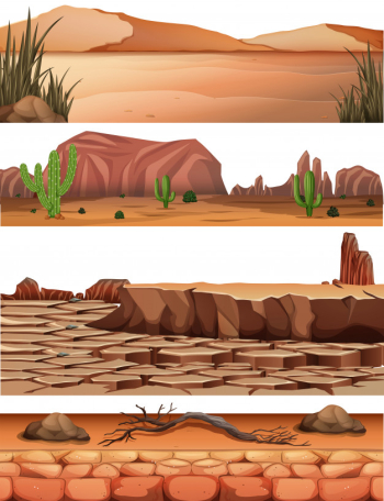 Set of desert land Free Vector Set of desert land Free Vector