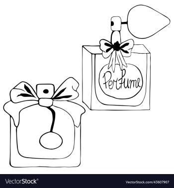 set of different perfume bottles drawn by hand set of different perfume bottles drawn by hand