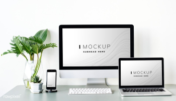 Set of digital devices screen mockup | Free stock psd mockup - 527553