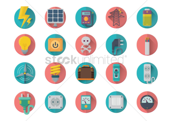Set of electrical icons Set of electrical icons