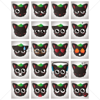 Set of emotional cat face expressions Set of emotional cat face expressions
