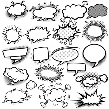 Set of empty comic bubbles Free Vector