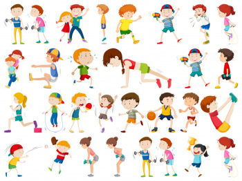 Set of exercise people character Set of exercise people character