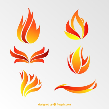 Set of flames in abstract design Set of flames in abstract design