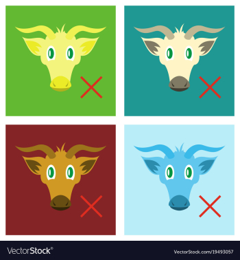 Set of flat goat head livestock animal grazing vector image Set of flat goat head livestock animal grazing vector image