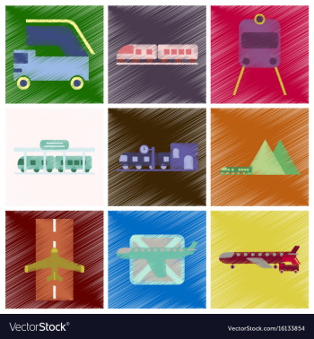 Set of flat icons in shading style logistics vector image