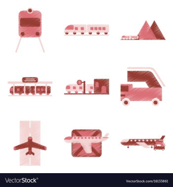 Set of flat icons in shading style logistics vector image