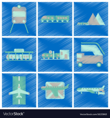 Set of flat icons in shading style logistics vector image