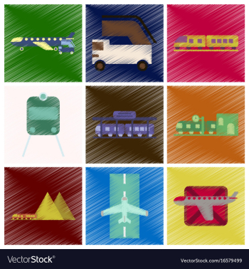 Set of flat icons in shading style logistics vector image