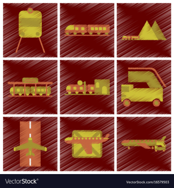 Set of flat icons in shading style logistics vector image