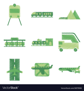 Set of flat icons in shading style logistics vector image