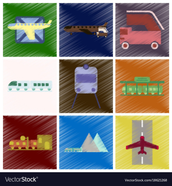 Set of flat icons in shading style logistics vector image