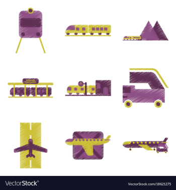 Set of flat icons in shading style logistics vector image