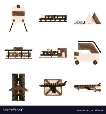 Set of flat icons in shading style logistics vector image