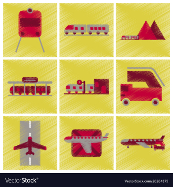 Set of flat icons in shading style logistics vector image