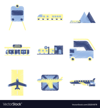 Set of flat icons in shading style logistics vector image