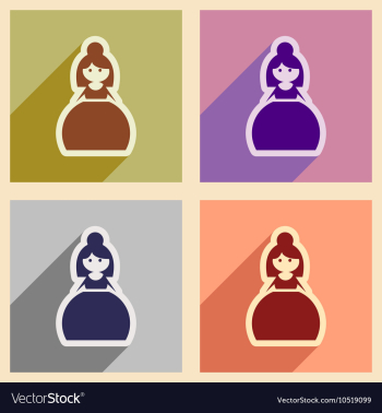 Set of flat web icons with long shadow bride vector image Set of flat web icons with long shadow bride vector image