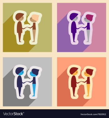 Set of flat web icons with long shadow male vector image Set of flat web icons with long shadow male vector image