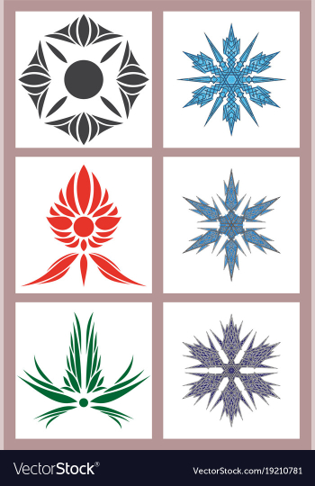Set of flowers logo template vector image Set of flowers logo template vector image