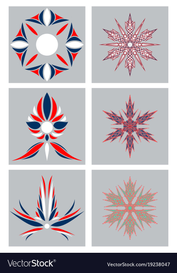 Set of flowers logo template vector image Set of flowers logo template vector image