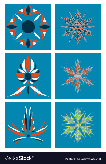 Set of flowers logo template vector image Set of flowers logo template vector image