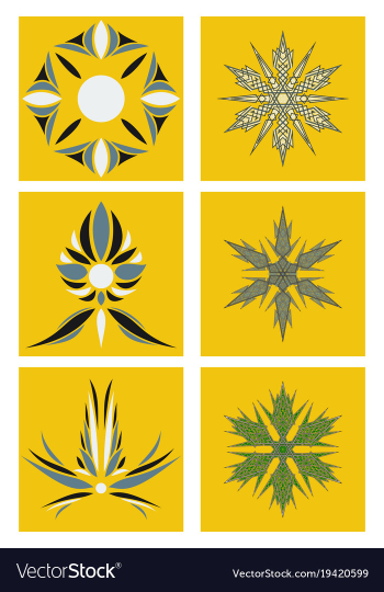 Set of flowers logo template vector image Set of flowers logo template vector image