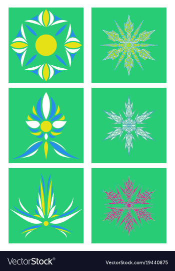 Set of flowers logo template vector image Set of flowers logo template vector image