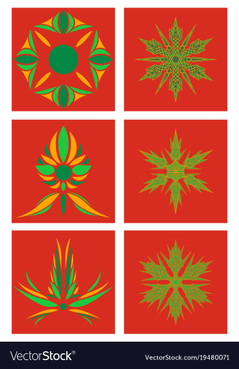 Set of flowers logo template vector image Set of flowers logo template vector image