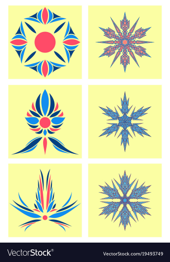 Set of flowers logo template vector image Set of flowers logo template vector image