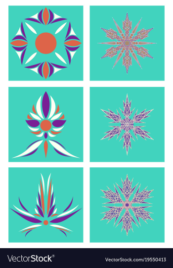 Set of flowers logo template vector image Set of flowers logo template vector image