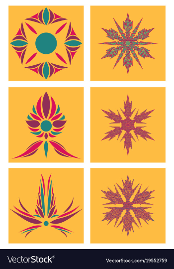 Set of flowers logo template vector image Set of flowers logo template vector image