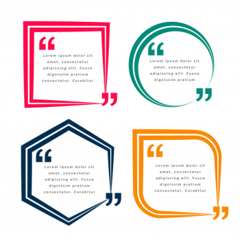 Set of four geometric quotes template Free Vector Set of four geometric quotes template Free Vector