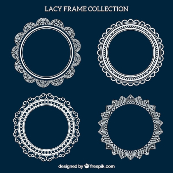 Set of four vintage lace frames Set of four vintage lace frames