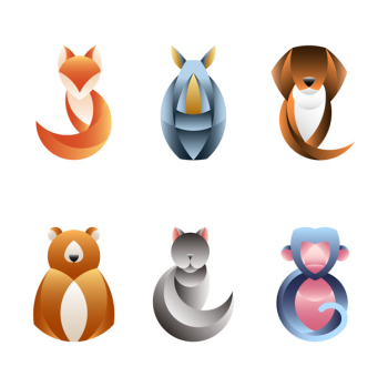 Set of geometrical animal Set of geometrical animal