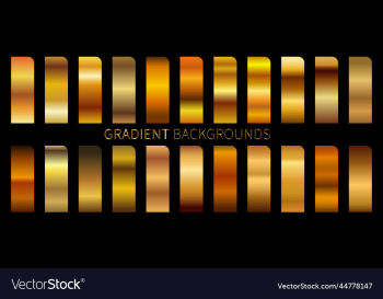 set of gold foil texture background golden