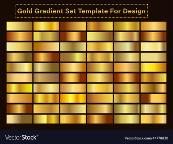 set of gold foil texture background golden