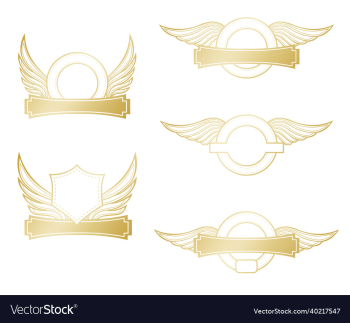 set of gold wing logos set of gold wing logos