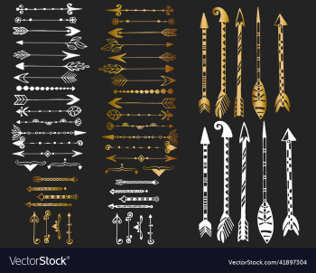 set of golden tattoo arrows set of golden tattoo arrows