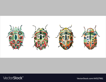 set of green watercolor beetles watercolor set of green watercolor beetles watercolor