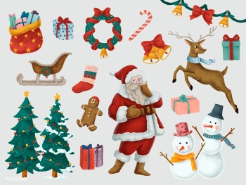 Set of hand drawn Christmas illustrations | Free stock vector - 488701 Set of hand drawn Christmas illustrations | Free stock vector - 488701