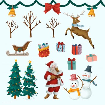 Set of hand drawn Christmas illustrations | Free stock vector - 488706 Set of hand drawn Christmas illustrations | Free stock vector - 488706