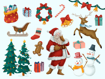 Set of hand drawn Christmas illustrations | Free stock vector - 488724 Set of hand drawn Christmas illustrations | Free stock vector - 488724