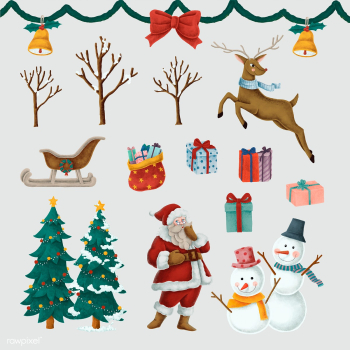 Set of hand drawn Christmas illustrations | Free stock vector - 488725 Set of hand drawn Christmas illustrations | Free stock vector - 488725