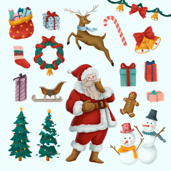 Set of hand drawn Christmas illustrations | Free stock vector - 488771 Set of hand drawn Christmas illustrations | Free stock vector - 488771