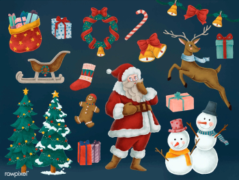 Set of hand drawn Christmas illustrations | Free stock vector - 488772 Set of hand drawn Christmas illustrations | Free stock vector - 488772