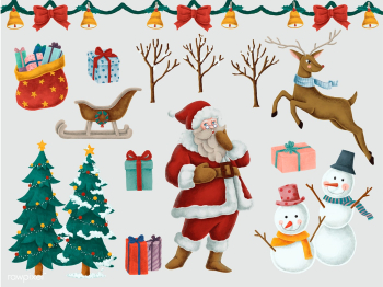 Set of hand drawn Christmas illustrations | Free stock vector - 488785 Set of hand drawn Christmas illustrations | Free stock vector - 488785