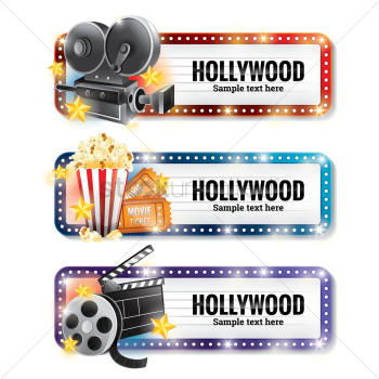Set of hollywood banners Set of hollywood banners