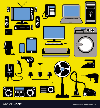  					Set of home appliance in two tone style vector image														