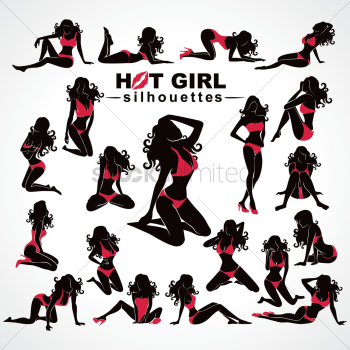 Set of hot woman icons Set of hot woman icons