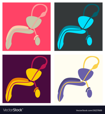 Set of human organ icon in flat style male vector image Set of human organ icon in flat style male vector image